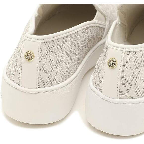 Michael Kors MK Logo Teddi Slip On Platform Sneakers Vanilla Cream 10/11 Nib$175 - Picture 7 of 7